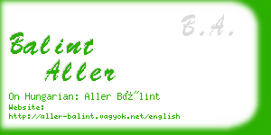 balint aller business card